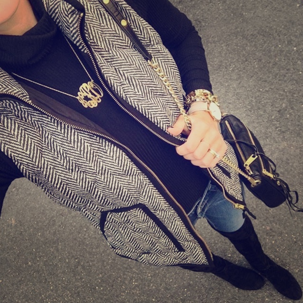J. Crew Herringbone Puffer Vest
